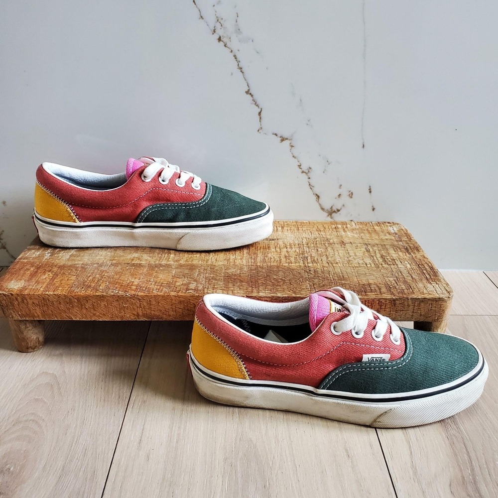 Vans Era Varsity Sneakers Men 5 Women 6.5 Retro Canvas Colorblock Lace Up Shoes